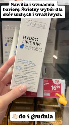 Krem barierowy nawilżająco-kojący Hydro Lipidium  promocja w Rossmann
