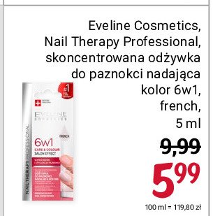 Odżywka nadająca kolor 6w1 Eveline nail therapy professional promocja