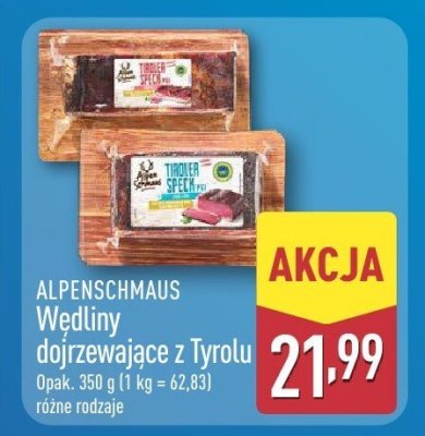 Wędliny dojrzewające z Tyrolu różne rodzaje promocja w Aldi