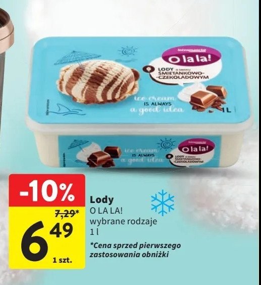 Lody śmietankowo-czekoladowe Intermarche o la la! promocja