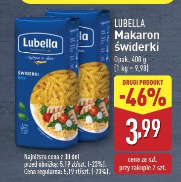 Makaron świderki Lubella makaron promocja w Aldi