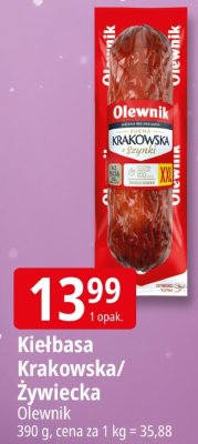 Kiełbasa Krakowska/Żywiecka Olewnik promocja w Leclerc