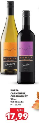 Wino Porta Carmenere, Chardonnay promocja w Kaufland