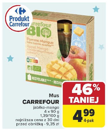 Przecier jabłko-mango Carrefour bio promocja w Carrefour