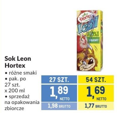 Sok Leon Hortex promocja w Makro