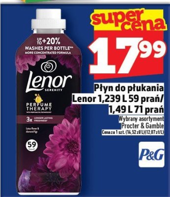 Płyn do płukania Lenor 1,239 L 59 prań / 1,491 L promocja w TOPAZ