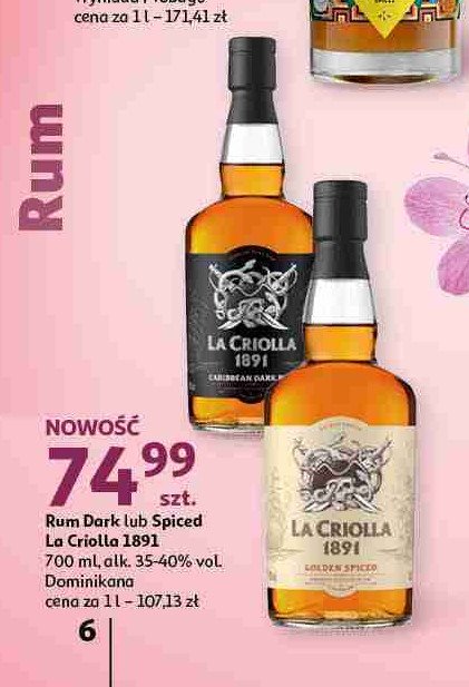 Rum La criolla 1891 dark promocja