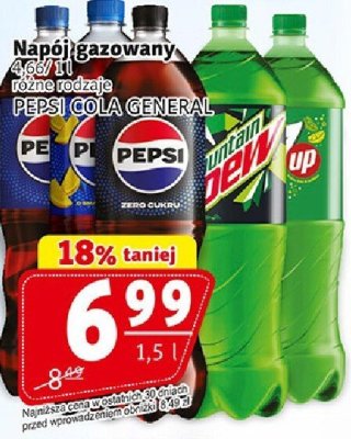 Napój gazowany Pepsi COLA GENERAL Pepsi 7up PEPSI COLA GENERAL promocja w Prim Market