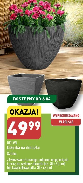 Os艂onka na doniczk臋 40 x 40 x 42 cm BELAVI promocja