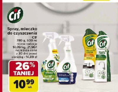 Mleczko do czyszczenia z mikrokryszta艂kami lemon Cif cream promocja