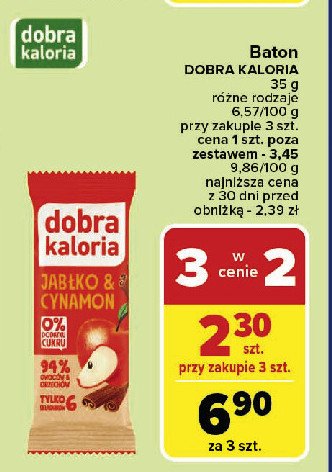 Baton jabłko - cynamon Dobra kaloria promocja w Carrefour