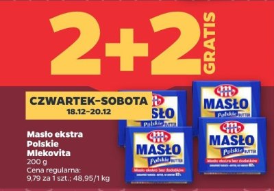 Masło ekstra Polskie 2+2 GRATIS promocja w Netto
