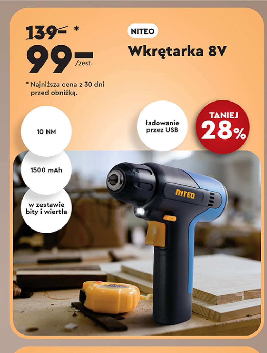 Wkrętarka Niteo tools promocja w Biedronka