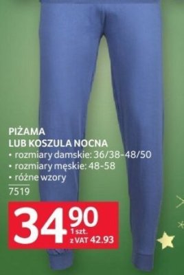 Piżama lub koszula nocna promocja w Selgros