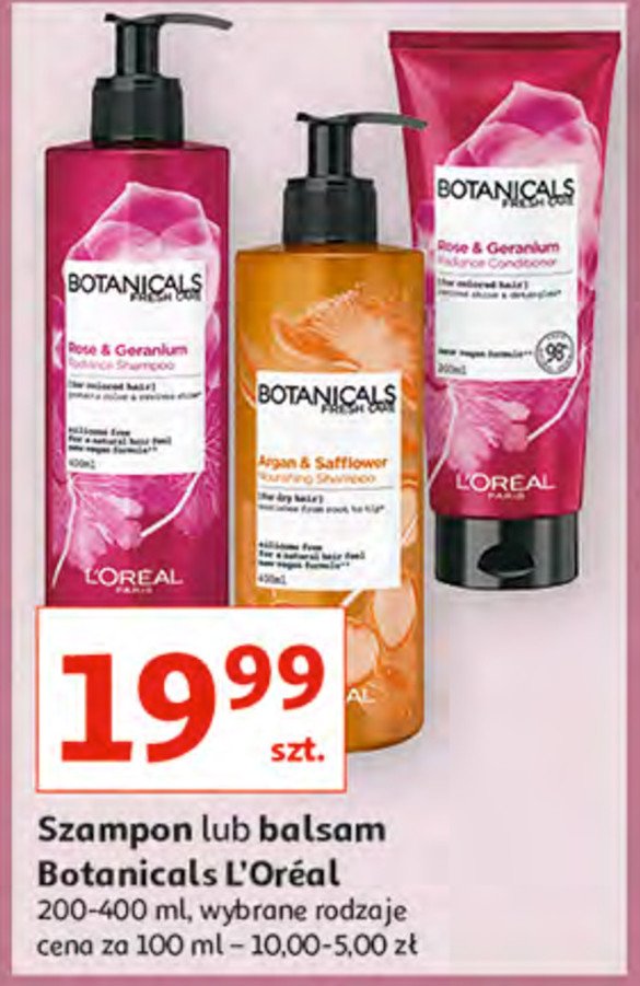Szampon do włosów róża & geranium L'oreal botanicals fresh care promocja