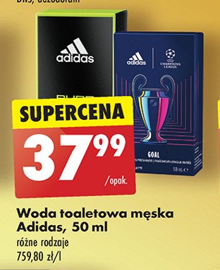 Woda toaletowa Adidas men pure game Adidas cosmetics promocja w Biedronka