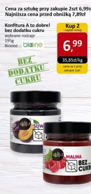 Konfitura A to dobre! bez dodatku cukru wybrane rodzaje 195g promocja w Market Point