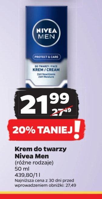 Krem do twarzy intensywnie nawilżający Nivea promocja