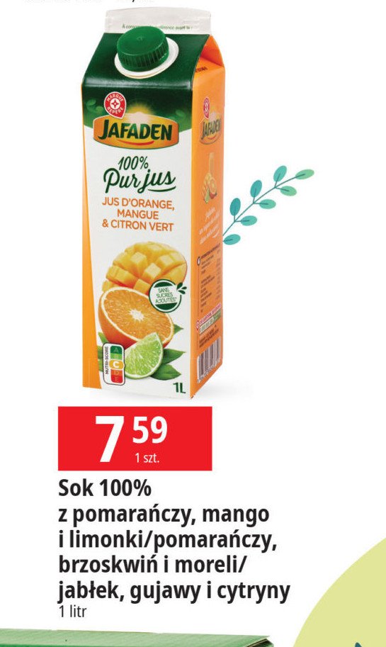 Sok pomarańcza - mango - cytryna Wiodąca marka jafaden promocja
