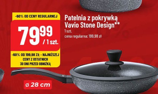 Patelnia z pokrywkąstone design black 28 cm Vavio promocja