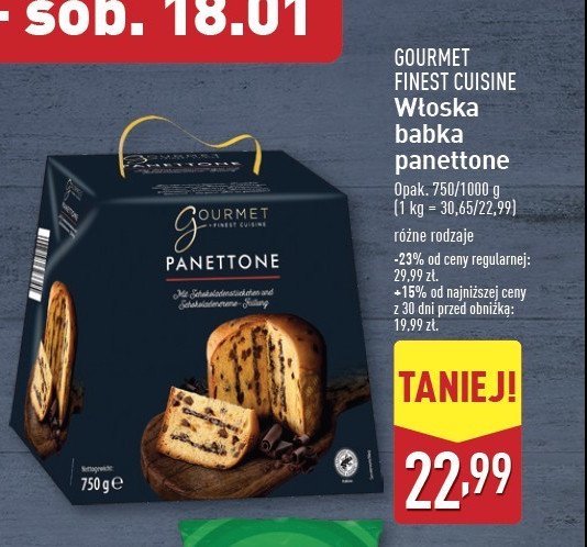 Babka panettone z kawałkami czekolady Gourmet finest cuisine promocja