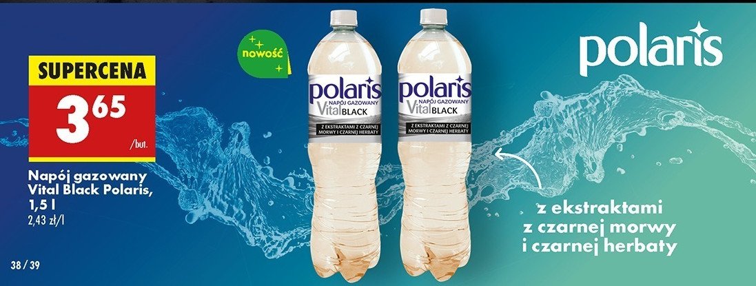 Napój black Polaris vital promocja w Biedronka