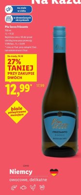 Piu Secco Frizzante 750 ml promocja w Lidl