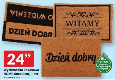 Wycieraczka kokosowa HOME 60x40 cm, 1 szt. promocja w Twój Market