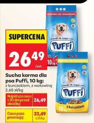 Karma sucha dla psa 10 kg z kurczakiem promocja w Biedronka