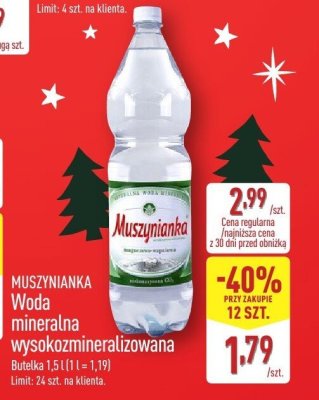 Woda mineralna wysokozmineralizowana  promocja w Aldi