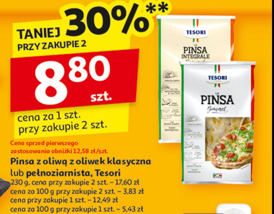 Pinsa pełnoziarnista Tesori d'italia promocja w Auchan