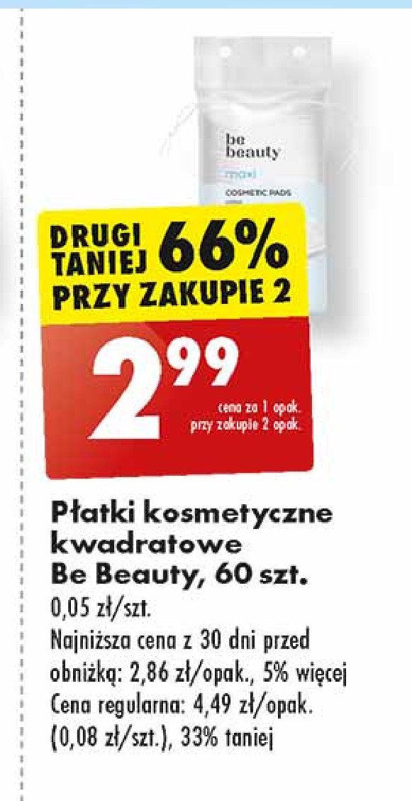 Płatki kosmetyczne maxi kwadratowe Be beauty care promocja