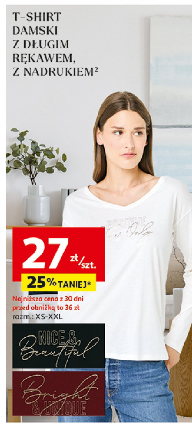 T-shirt damski z długim rękawem promocja