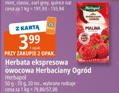 Herbata ekspresowa owocowa Herbaciany Ogród promocja w Leclerc