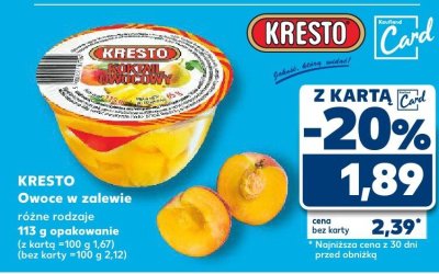 Owoce w zalewie różne rodzaje  promocja w Kaufland