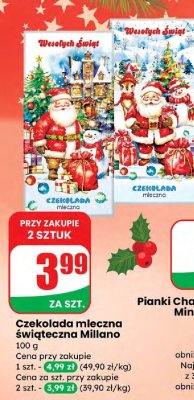 Czekolada mleczna świąteczna  promocja w Dino