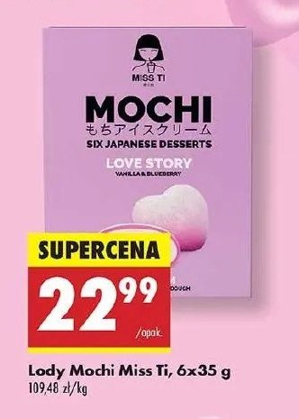 Lody mochi vanilla & blueberry Miss ti promocja