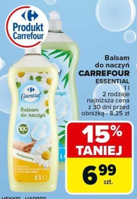 Balsam do naczyń Essential, 2 rodzaje Carrefour promocja w Carrefour Market