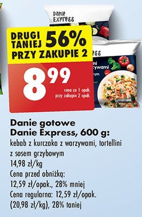 Tortellini z warzywami i sosem grzybowym Danie express promocja