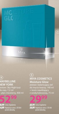 Zestaw MIYA COSMETICS Moisture Glow: balansujący żel do mycia twarzy 140 ml + rozświetlający krem z wodą kokosową 75 ml promocja w Hebe
