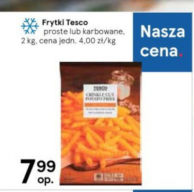 Frytki proste Tesco mw promocja