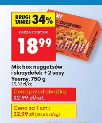 Mix box nuggetsów i skrzydełek + 2 sosy Biesamy, 750 g promocja w Biedronka