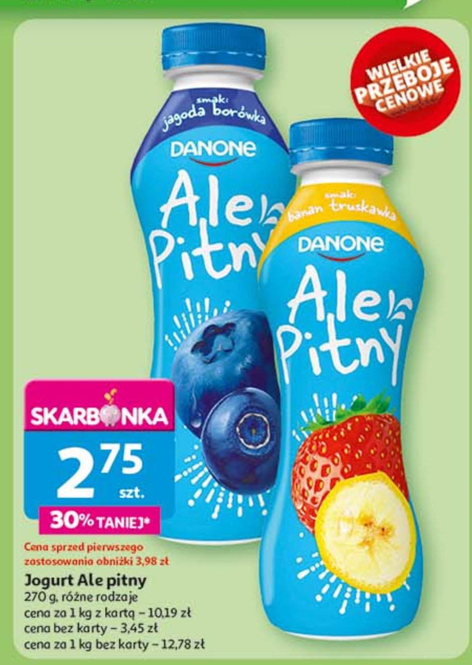 Napój truskawka-banan Danone ale pitny Ale danone promocja