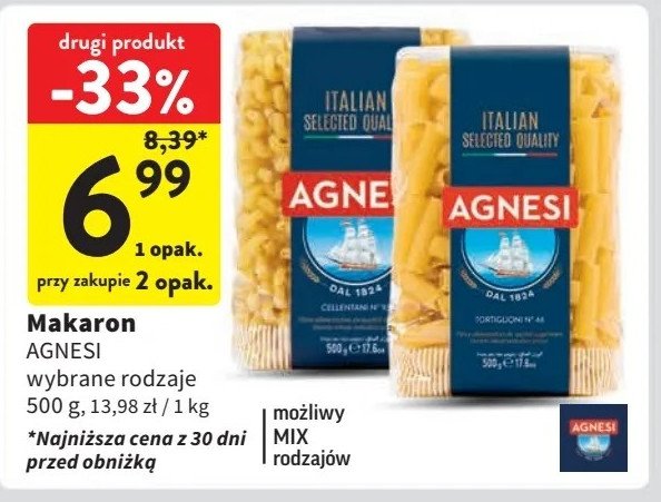 Makaron pennette rigate Agnesi promocja