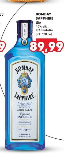 Gin Bombay sapphire promocja