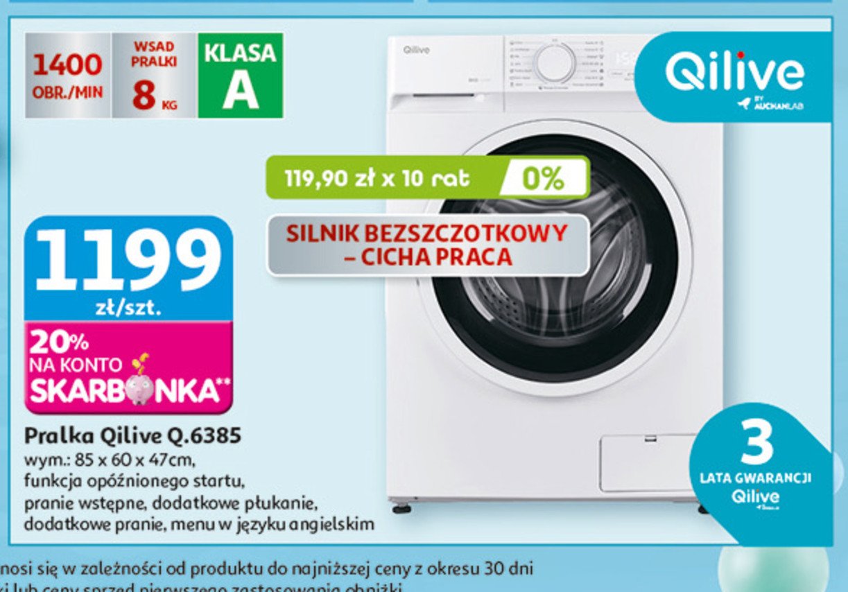 Pralka q.6385 Qilive promocja w Auchan