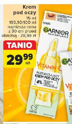 Rozświetlający krem pod oczy Garnier vitamin c promocja
