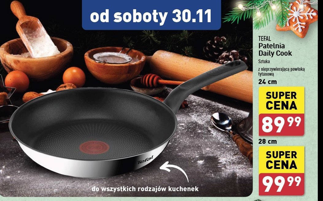 Patelnia daily cook 28 cm Tefal promocja w Aldi