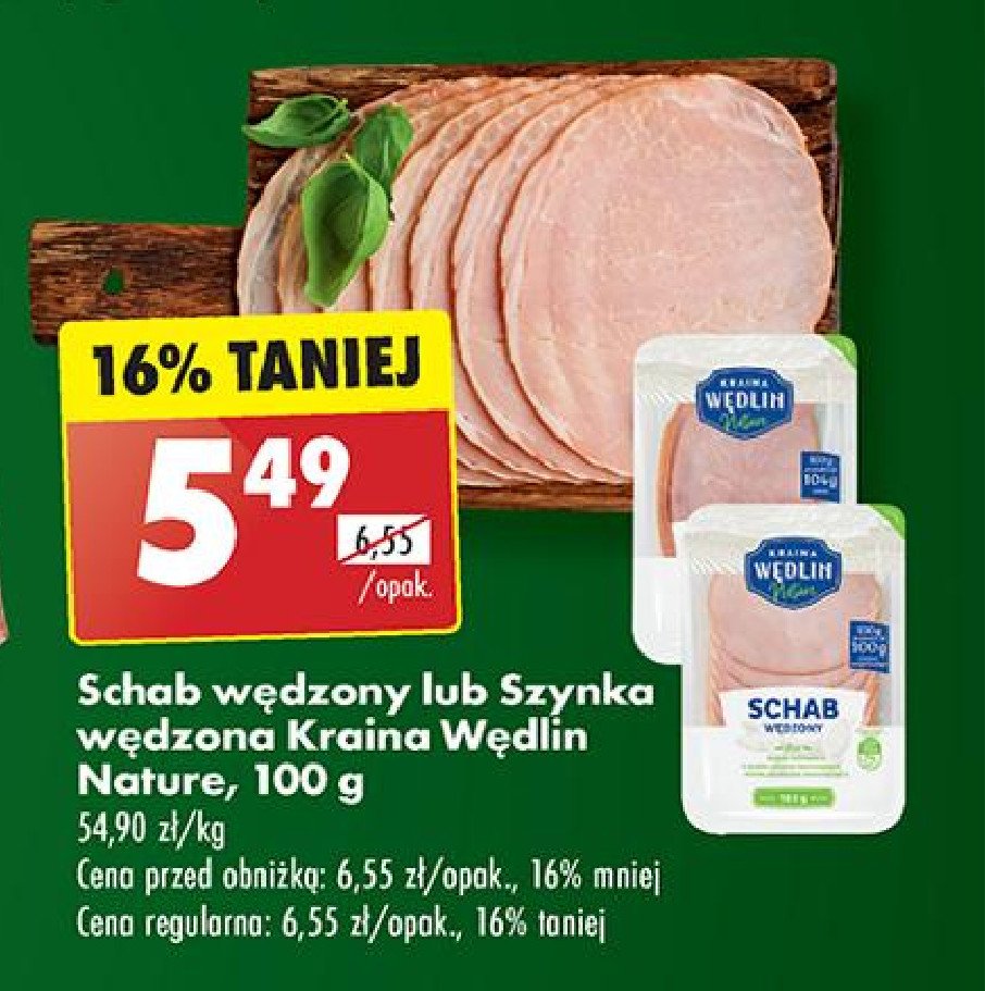 Schab wędzony Kraina wędlin nature promocja w Biedronka