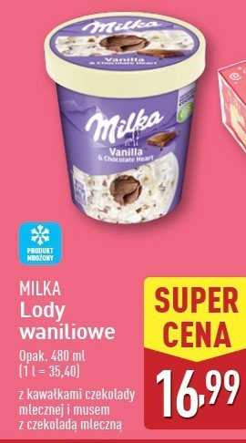 Lody waniliowe w czekoladzie hearts Milka ice cream promocja